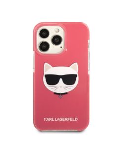 Husa de protectie telefon Karl Lagerfeld, Choupette Head pentru Apple iPhone 13 Pro, Fuchsia