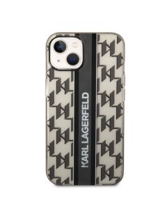 Husa de protectie telefon Karl Lagerfeld pentru iPhone 14, Monogram Vertical Stripe, Plastic, Negru