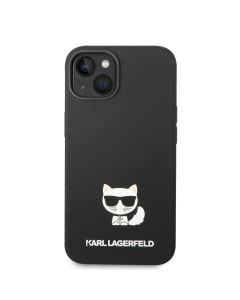 Husa de protectie telefon Karl Lagerfeld pentru iPhone 14 Plus, Choupette, Silicon lichid, Negru