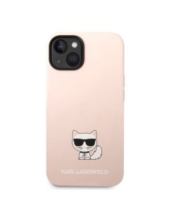 Husa de protectie telefon Karl Lagerfeld pentru iPhone 14 Plus, Choupette, Silicon lichid, Roz