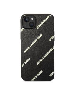 Husa de protectie telefon Karl Lagerfeld pentru iPhone 14 Plus, Logomania, Piele ecologica, Negru