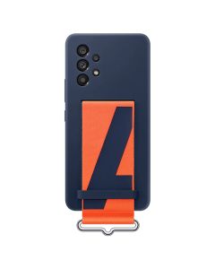 Husa de protectie telefon Samsung Silicone Cover cu Strap pentru Galaxy A53 5G, Navy