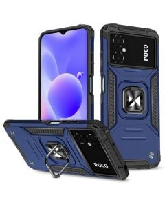Husa telefon Wozinsky, Cu suport tip inel magnetic pentru Xiaomi Redmi Note 11E/Redmi 10 5G/Redmi 10 Prime+ 5G/Poco M4 5G, Albastru