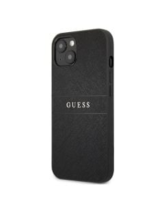 Husa de protectie telefon Guess pentru iPhone 13 mini, Leather Saffiano, Plastic, Negru