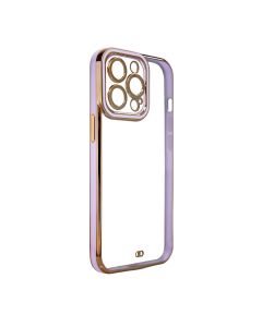 Husa de protectie telefon Hurtel pentru Apple iPhone 13 Pro, Fashion Gold Frame, Plastic, Mov