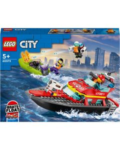LEGO City: Barca de salvare a pompierilor 60373, 144 piese, Multicolor