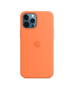 Husa telefon Apple pentru iPhone 12/12 Pro, MagSafe, Silicon, Kumquat
