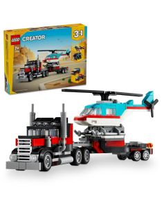 LEGO Creator 3 in 1: Camioneta-platforma cu elicopter 31146, 270 piese