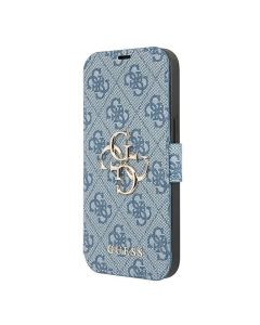 Husa de protectie telefon Guess pentru Apple iPhone 13 Pro, 4G Metal Logo Book Cover, Albastru