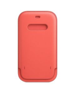 Husa de protectie telefon Apple pentru iPhone 12/12 Pro, Leather Sleeve, MagSafe, Pink Citrus