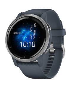 Ceas Smartwatch Garmin Venu 2, 45mm, Silicon, Blue Granite/Silver