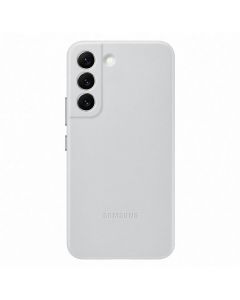 Husa de protectie telefon Samsung, Leather Cover pentru Samsung Galaxy S22, Light Gray
