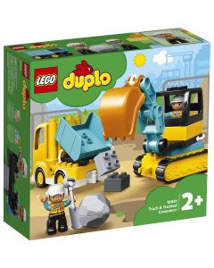 LEGO DUPLO: Camion si excavator pe senile 10931, 20 piese, Multicolor