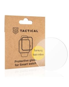 Folie protectie smartwatch pentru Samsung Galaxy Watch 4 46mm, Tactical, 2.5D, Sticla, Transparent