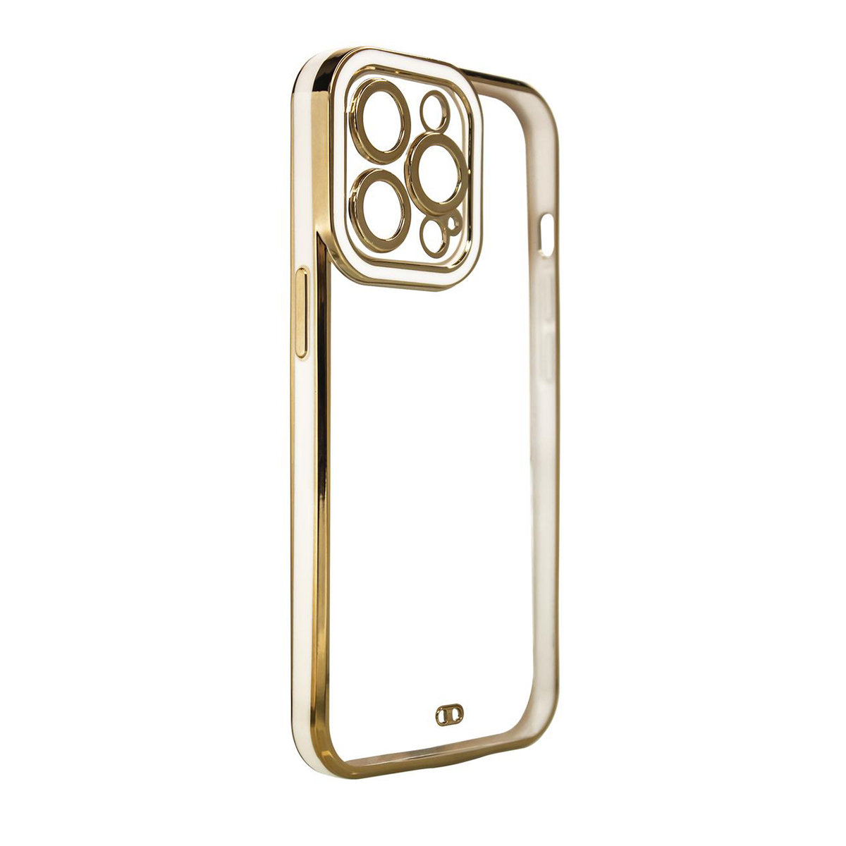 Husa de protectie telefon Hurtel pentru Apple iPhone 13 Pro Max, Fashion Gold Frame, Plastic, Alb