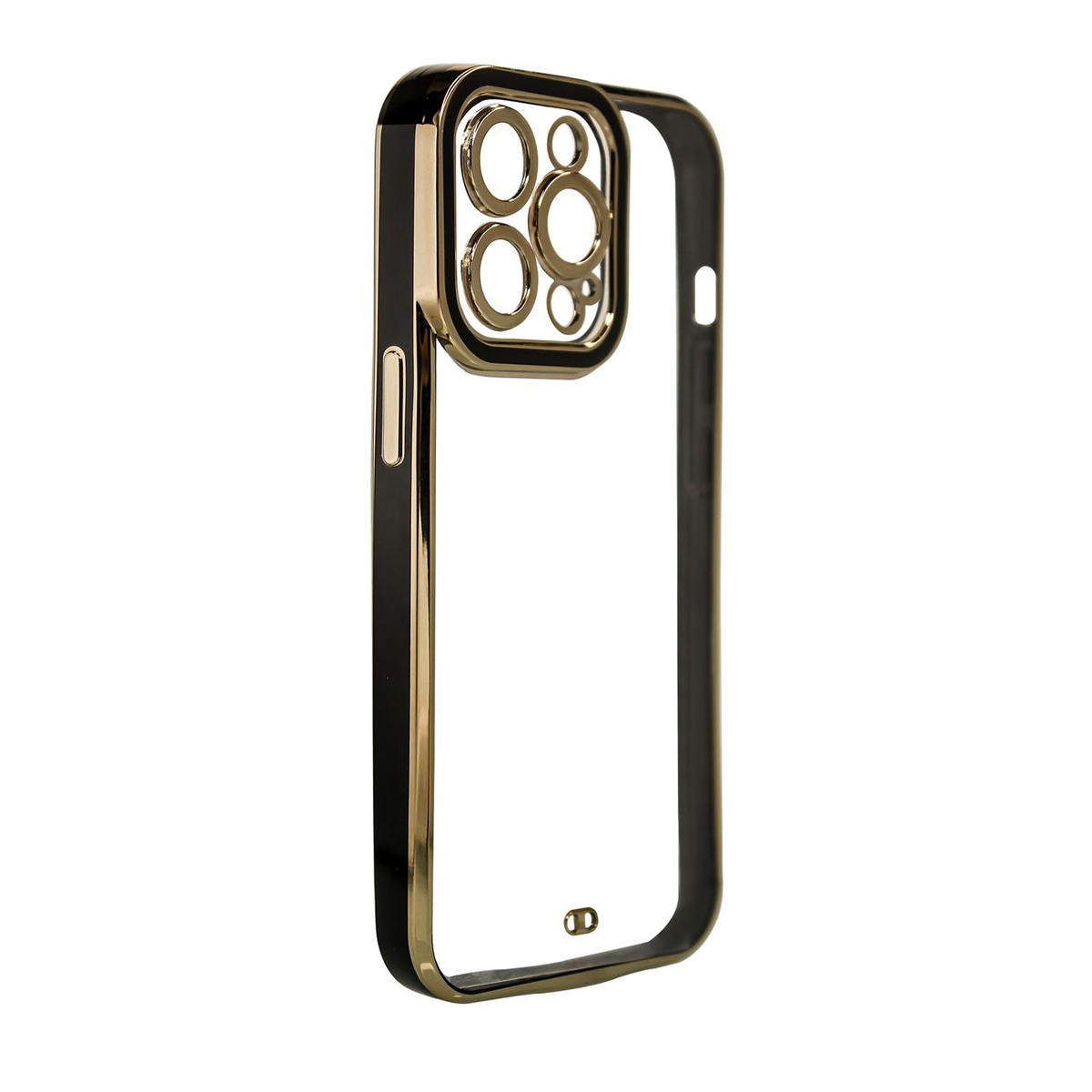 Husa de protectie telefon Hurtel pentru Apple iPhone 13 Pro, Fashion Gold Frame, Plastic, Negru