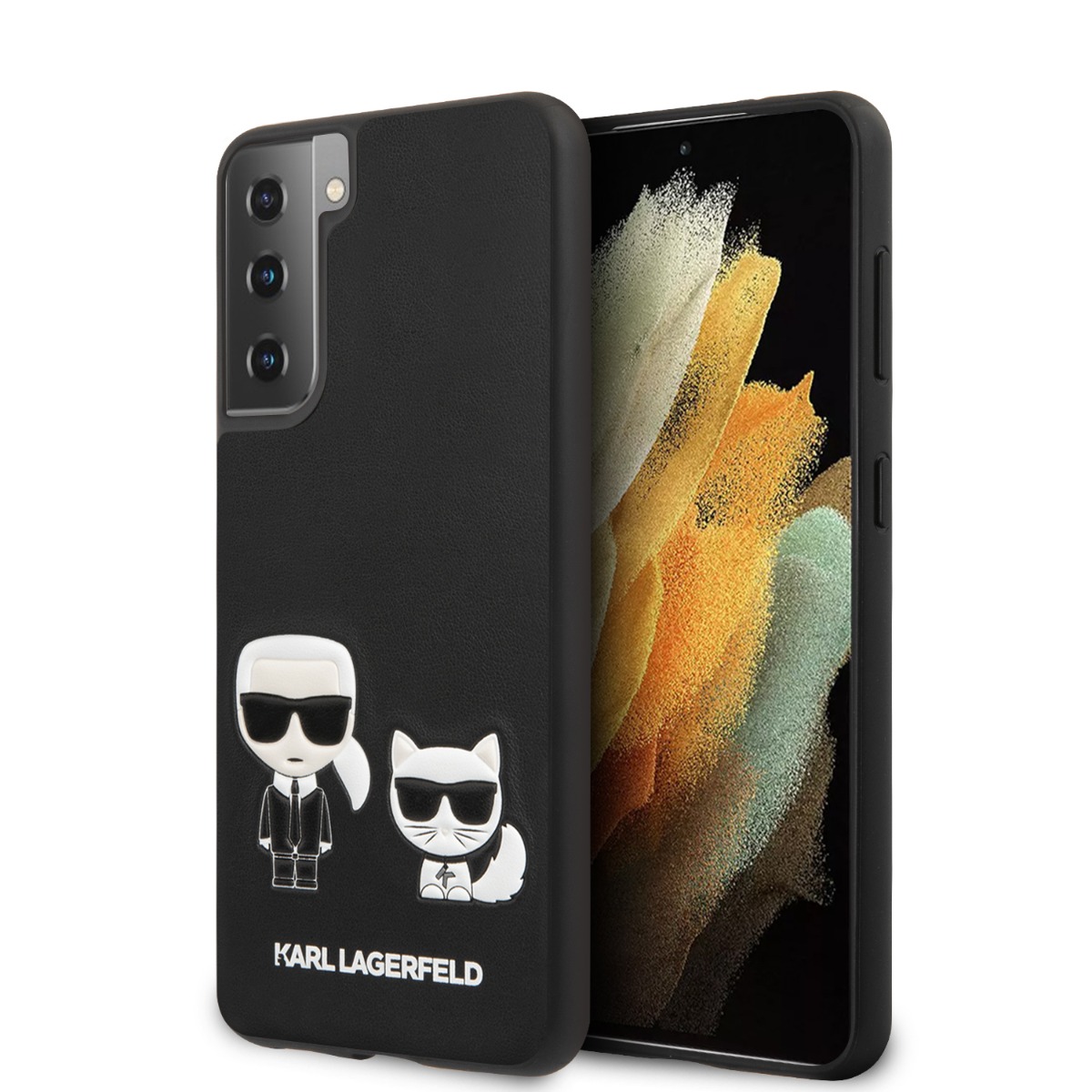Husa Telefon Samsung Galaxy S21+, Karl Lagerfeld, Karl & Choupette, Piele Ecologica, Klhcs21mpcuskcbk, Black