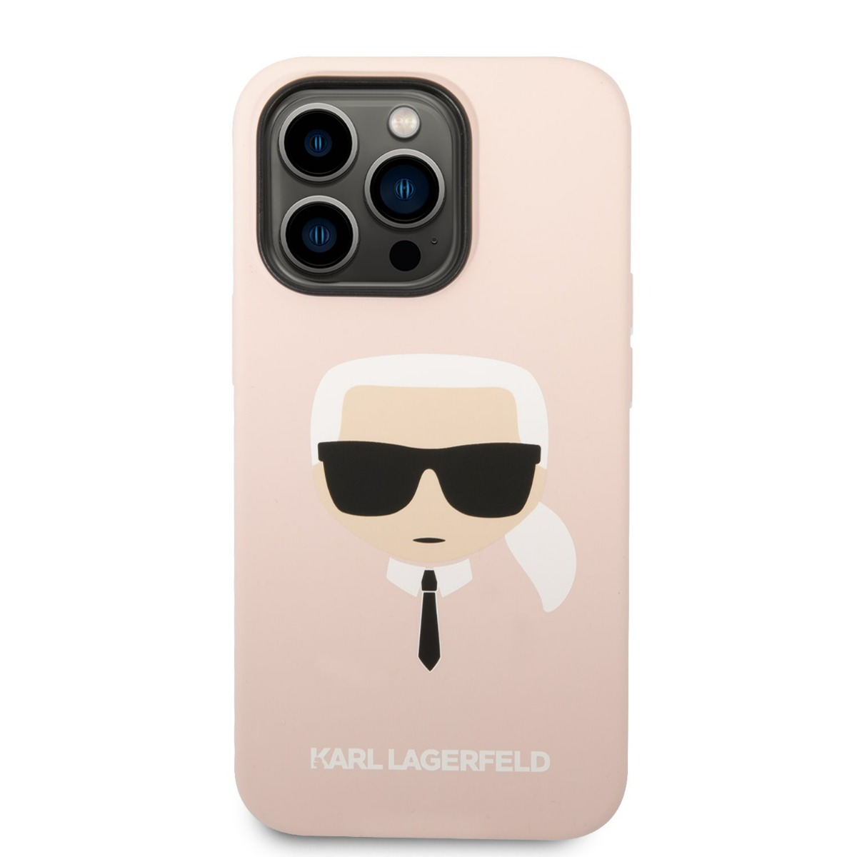 Husa Telefon Karl Lagerfeld Pentru Iphone 14 Pro, Karl Head, Silicon Lichid, Roz