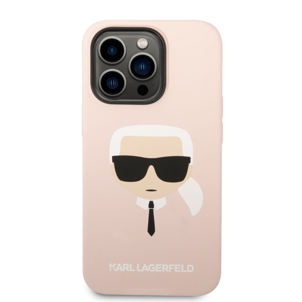 Husa Telefon Karl Lagerfeld Pentru Iphone 14 Pro Max, Karl Head, Magsafe, Silicon Lichid, Roz