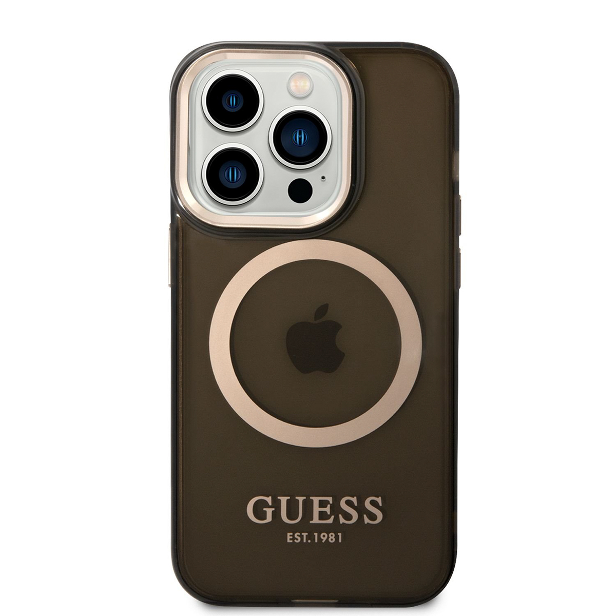 Husa Telefon Guess Pentru Iphone 14 Pro, Translucent Magsafe, Plastic, Negru