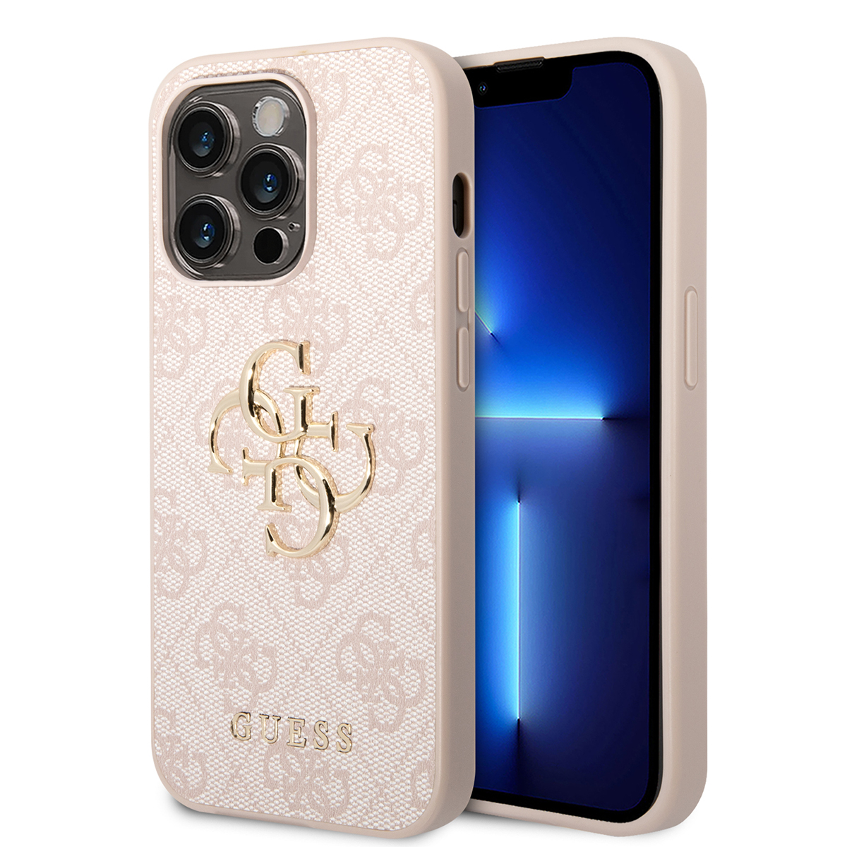 Husa Telefon Guess Pentru Iphone 15 Pro, 4g Metal Logo, Piele Ecologica, Roz