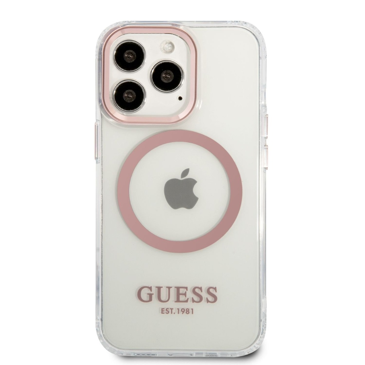Husa Telefon Guess, Transparent Magsafe Pentru Apple Iphone 13 Pro, Plastic, Roz
