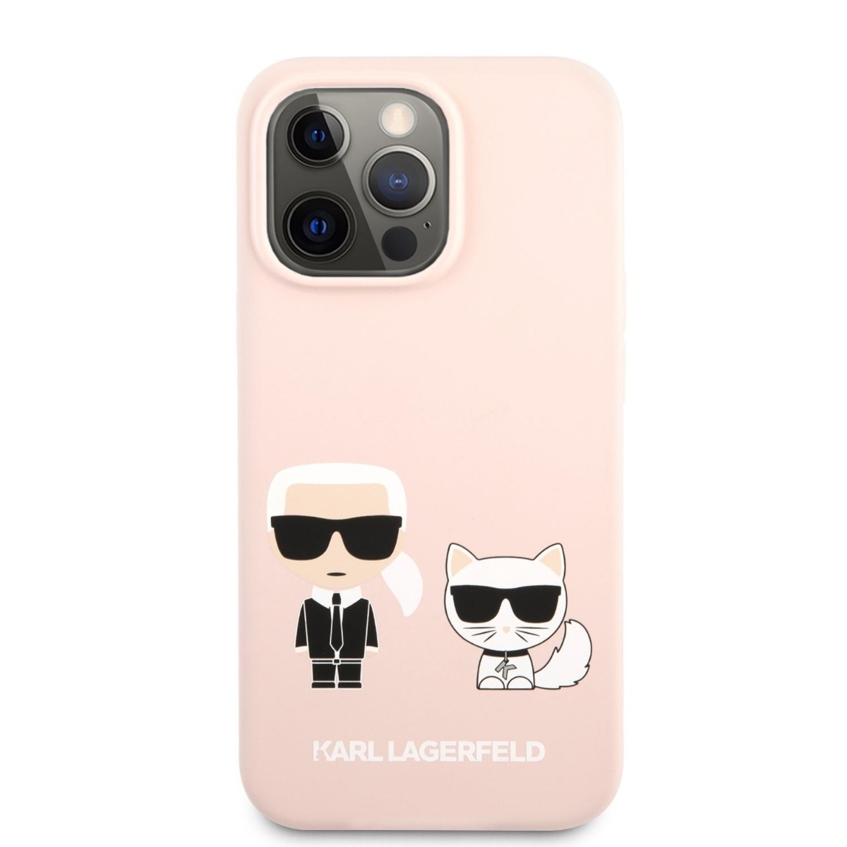 Husa telefon Karl Lagerfeld pentru iPhone 13 Pro Max, Karl Lagerfeld and Choupette, Pink