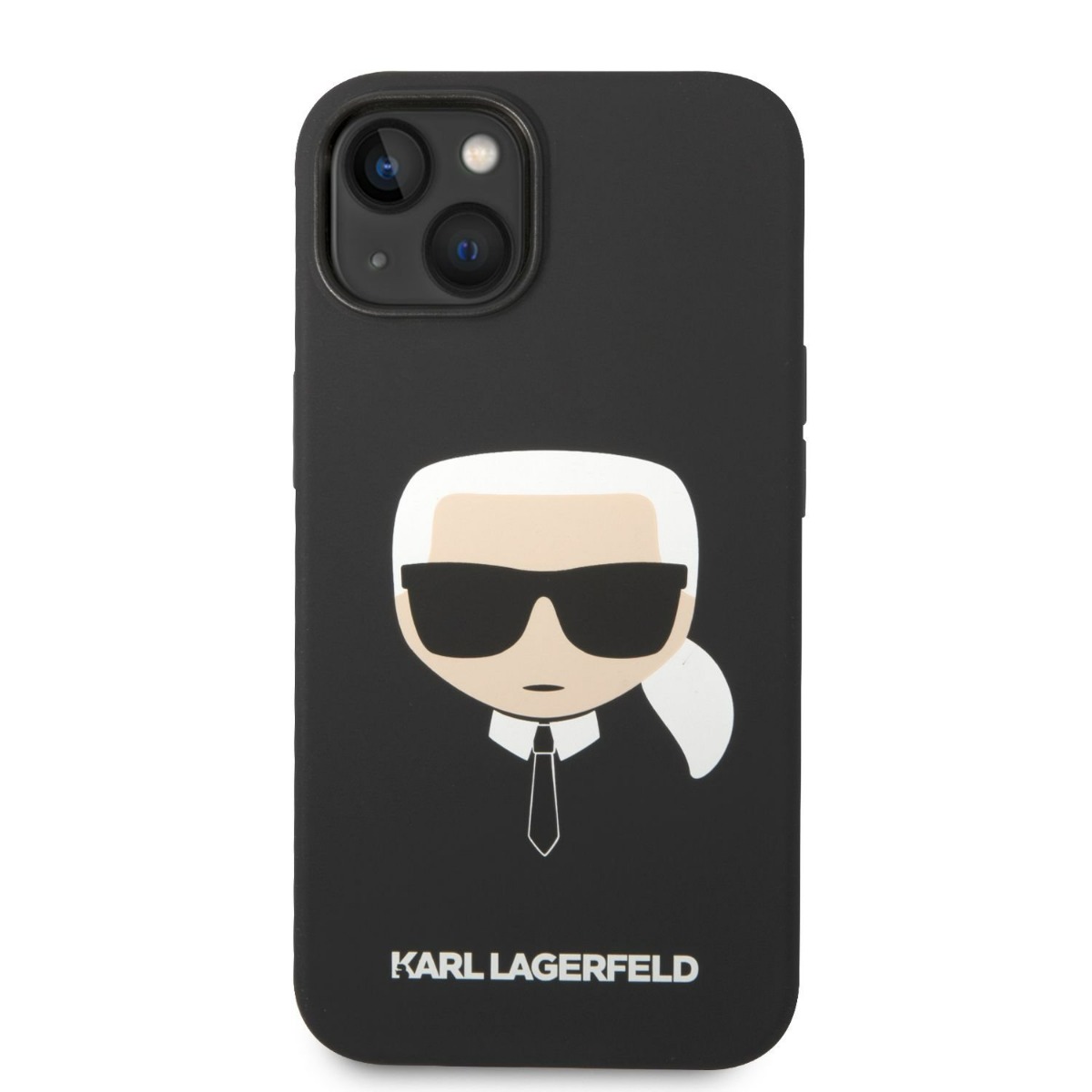 Husa Telefon Karl Lagerfeld Pentru Iphone 14, Karl Head, Silicon Lichid, Magsafe, Negru