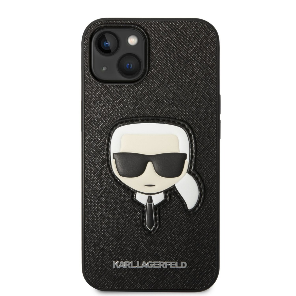 Husa Telefon Karl Lagerfeld Pentru Iphone 14 Plus, Karl Head, Piele Ecologica, Negru