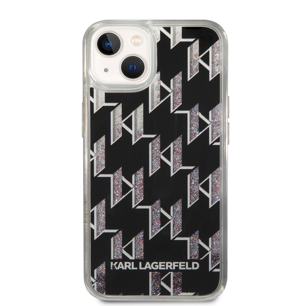 Husa Telefon Karl Lagerfeld Pentru Iphone 14 Plus, Monogram Liquid Glitter, Plastic, Negru
