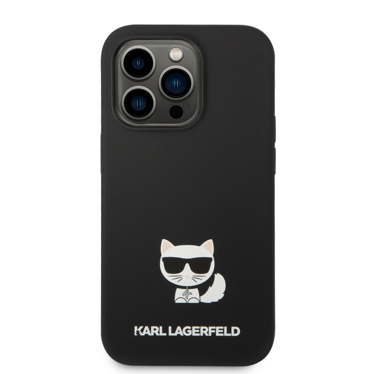 Husa telefon Karl Lagerfeld pentru iPhone 14 Pro Max, Choupette, Silicon lichid, Negru