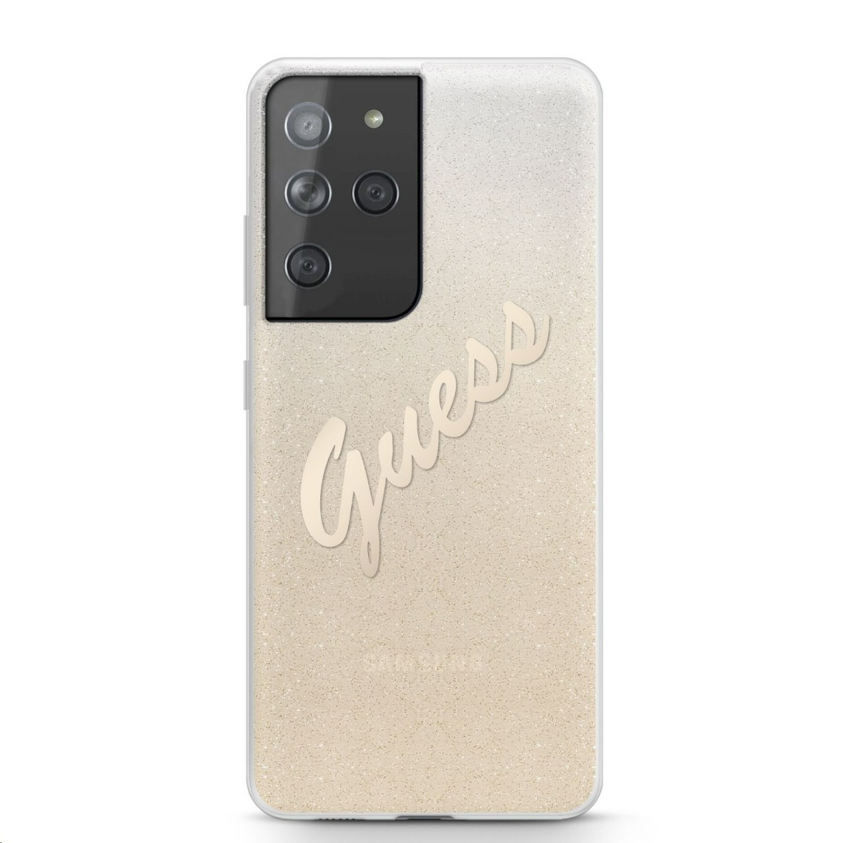Husa Telefon Guess Pentru Samsung Galaxy S21 Ultra, Glitter Gradient Vintage, Guhcs21lpcuglsgo, Auriu