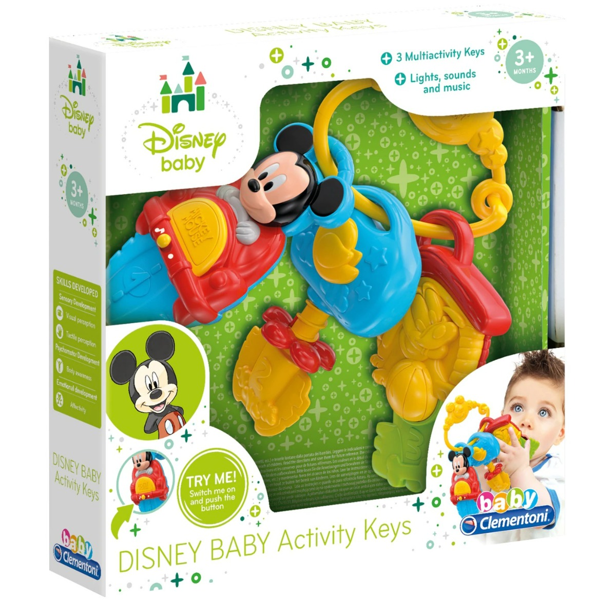 Jucarie interactiva, Baby Clementoni Disney Baby, Cheile lui Mickey Mouse, Multicolor