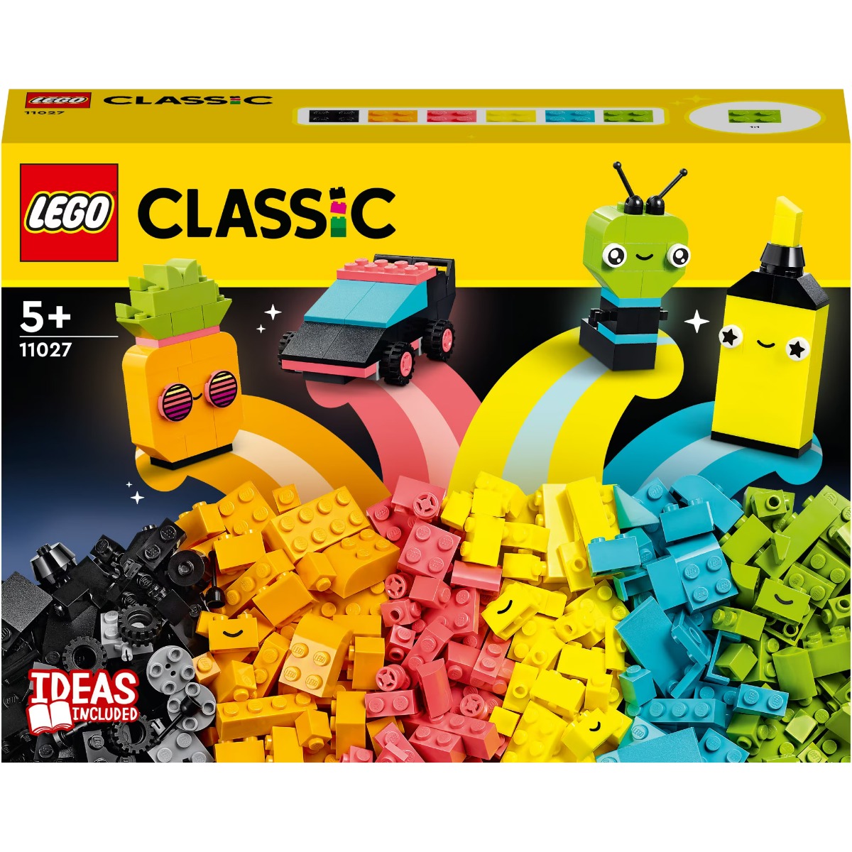 LEGO® Classic - Distractie creativa cu neoane 11027, 333 piese, Multicolor