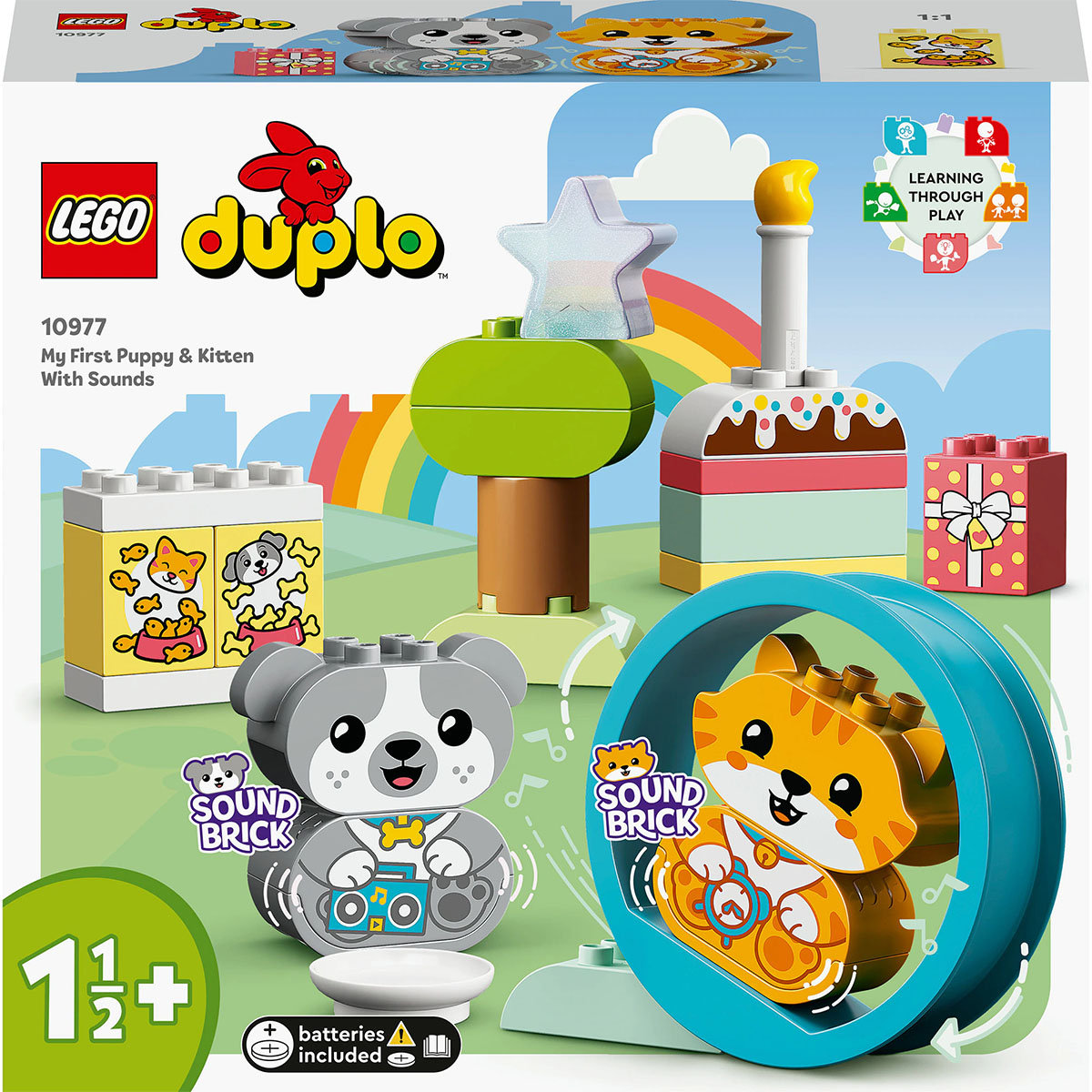 LEGO® DUPLO®: Primul meu catelus si pisicuta cu sunete, 22 piese, 10977, Multicolor 10977