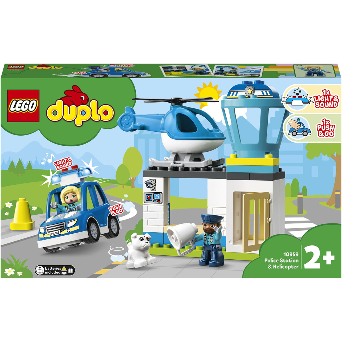 LEGO® DUPLO®: Sectie de politie si elicopter, 40 piese, 10959, Multicolor