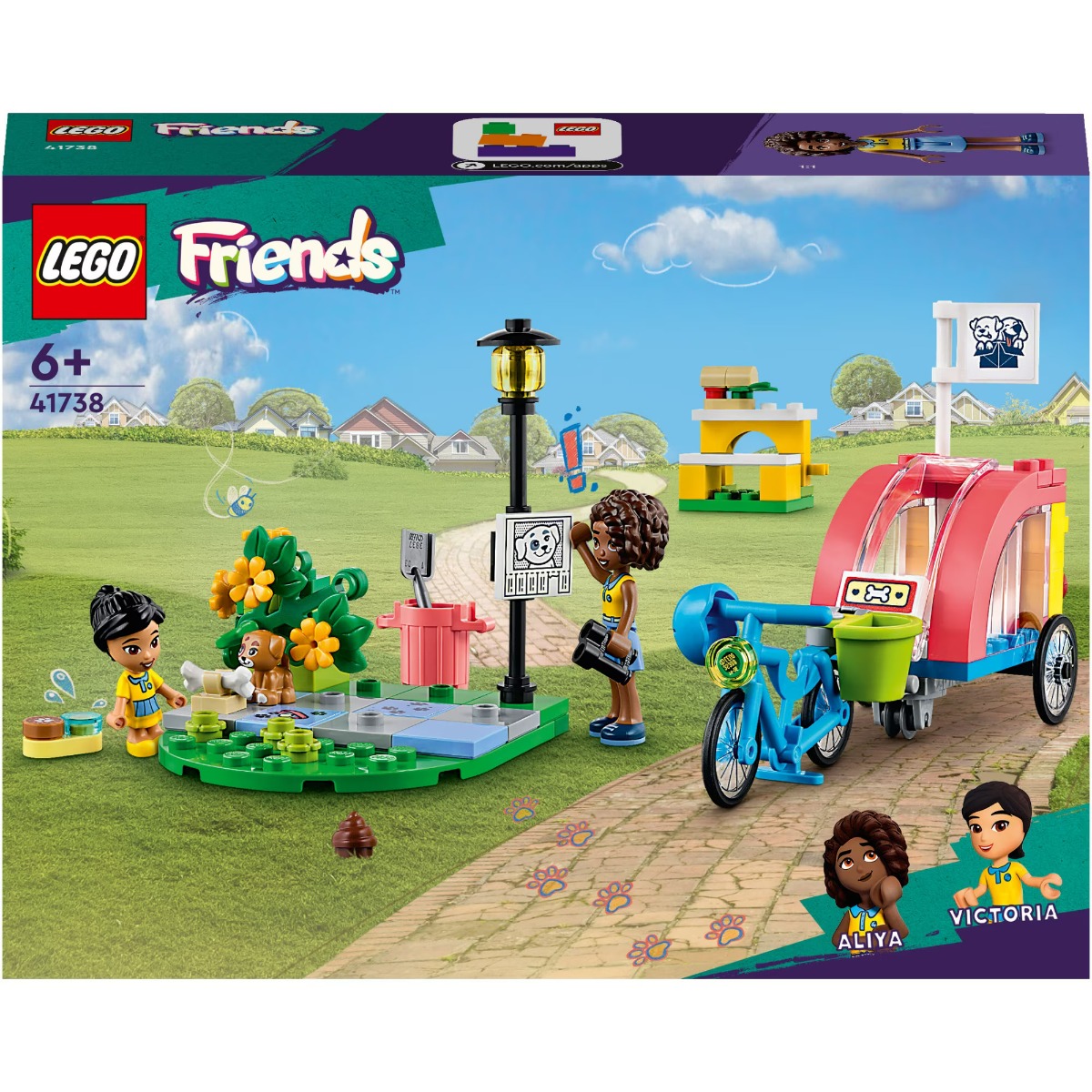 Lego® Friends - Bicicleta Pentru Salvarea Cainilor 41738, 125 Piese, Multicolor