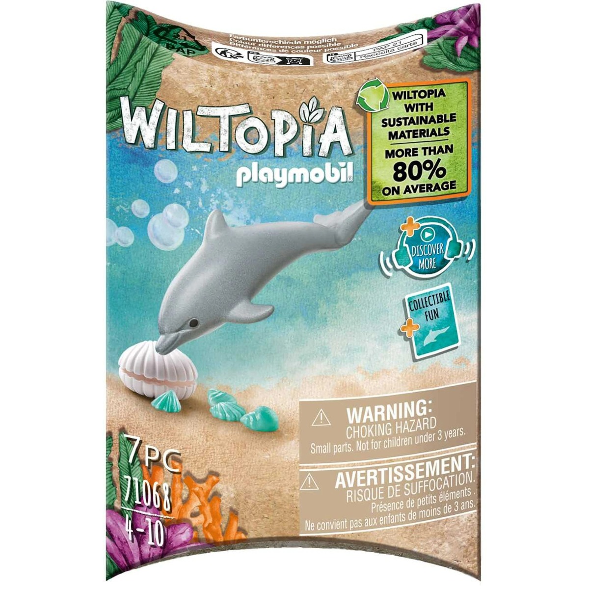 Playmobil Wiltopia Pui de delfin 71068, Multicolor