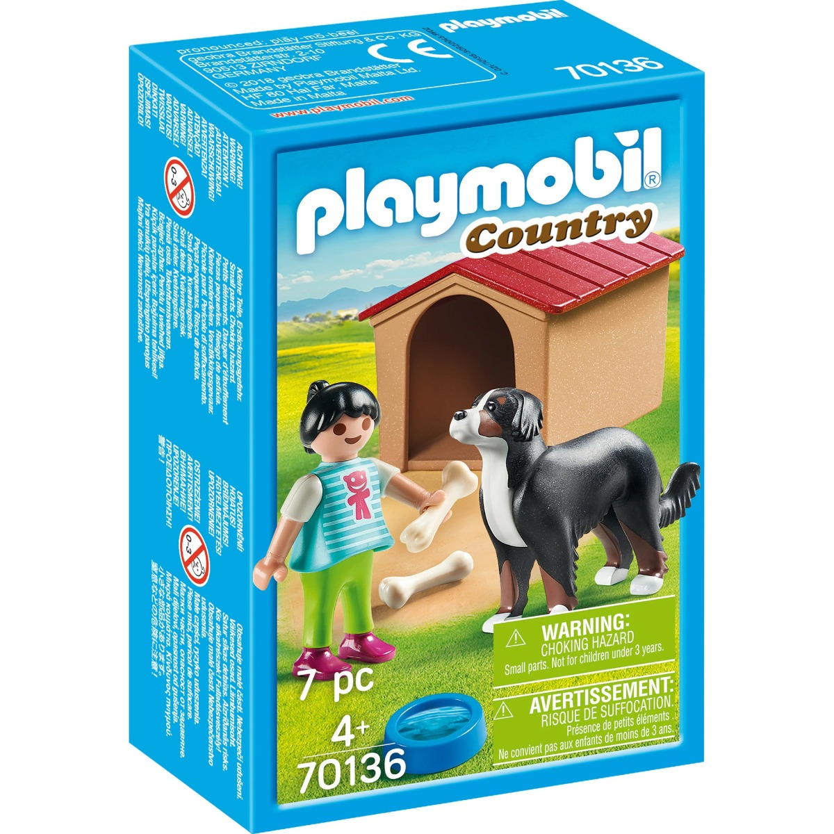 Playmobil Country, Fetita cu catel si cusca, 70136, Multicolor 70136 imagine noua