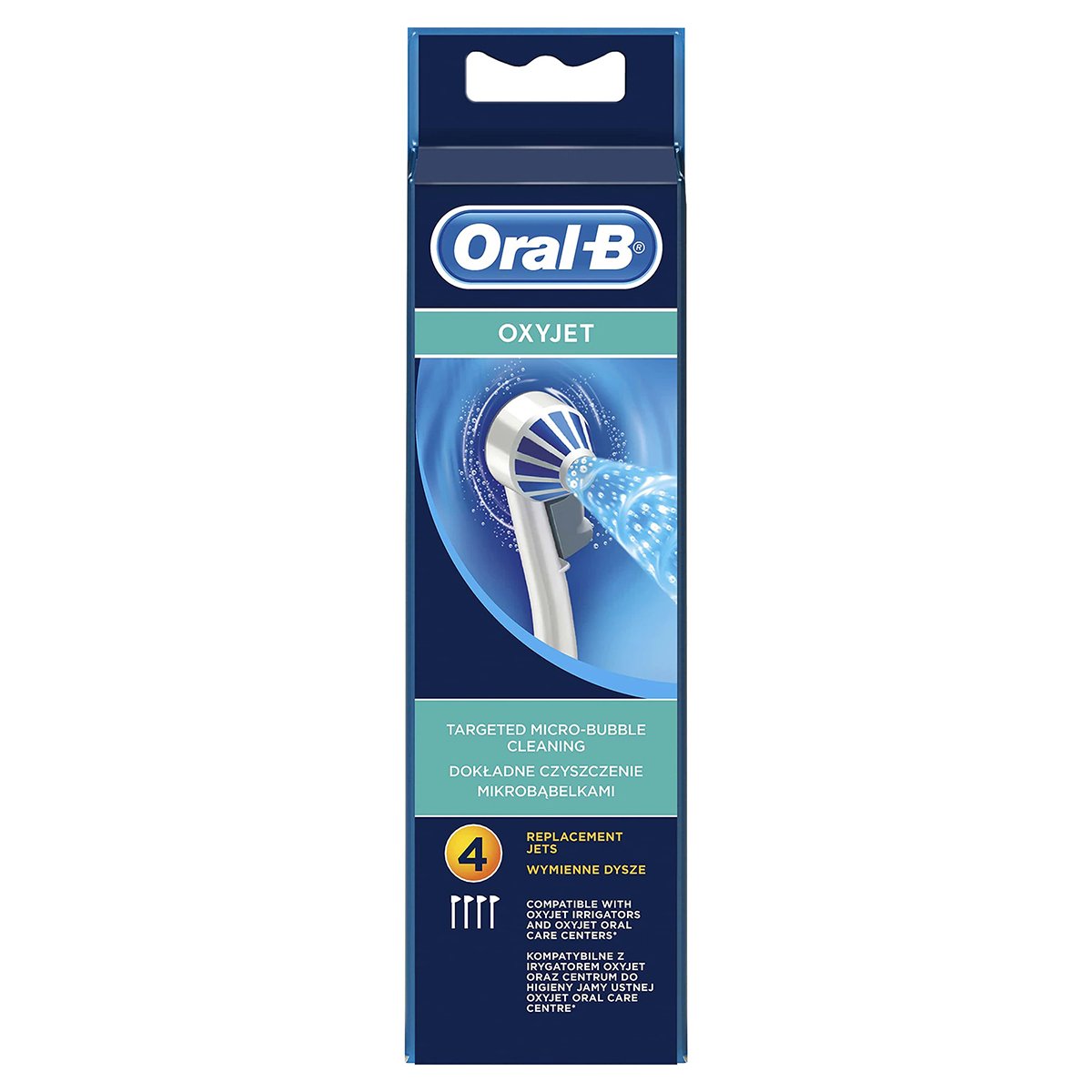 Rezerva irigator Oral-B ED17.4 compatibil cu Oral-B OxyJet si Oral-B Oral Care Center, 4 buc, Alb