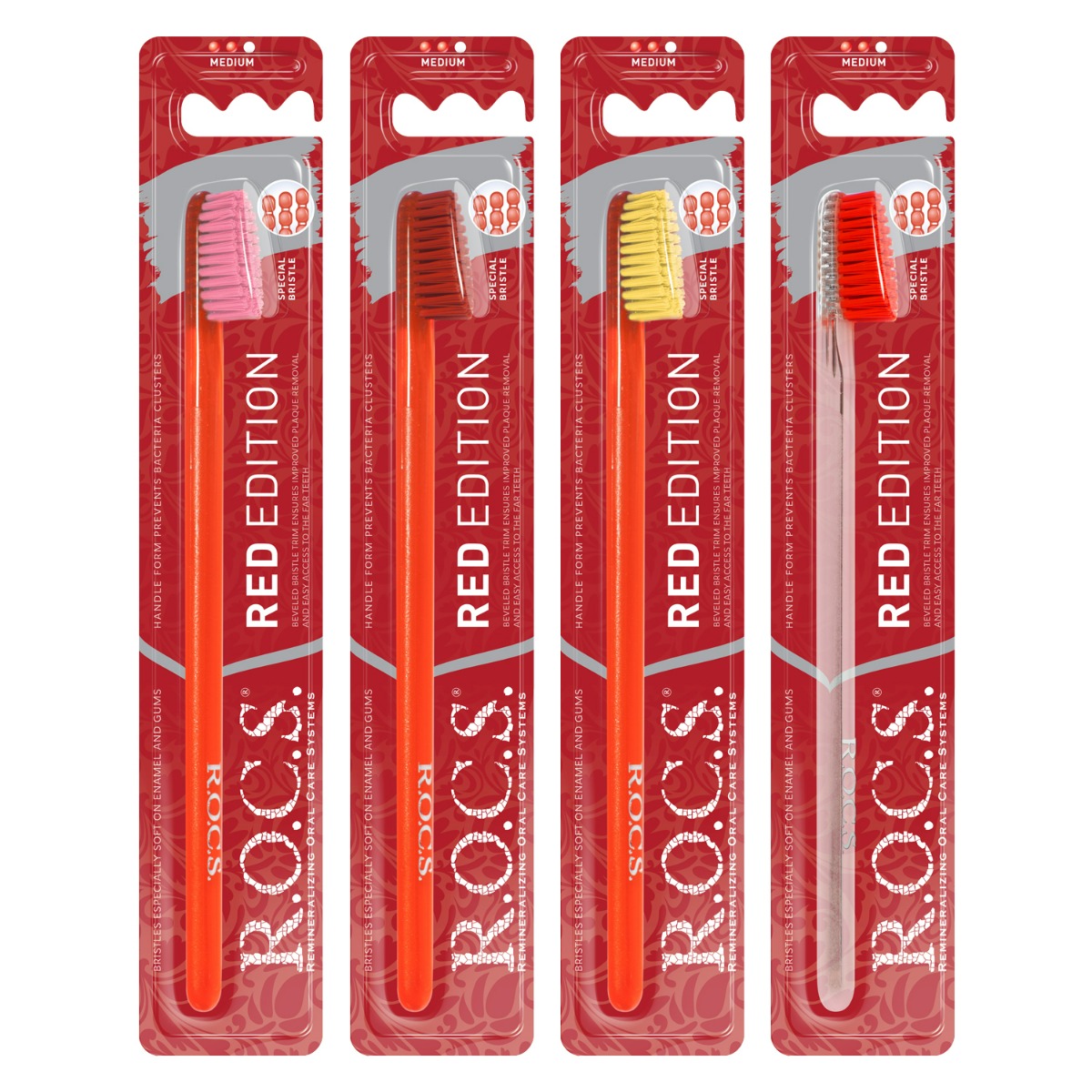Periuta dinti R.O.C.S. pentru adulti Red edition mediu 1 buc