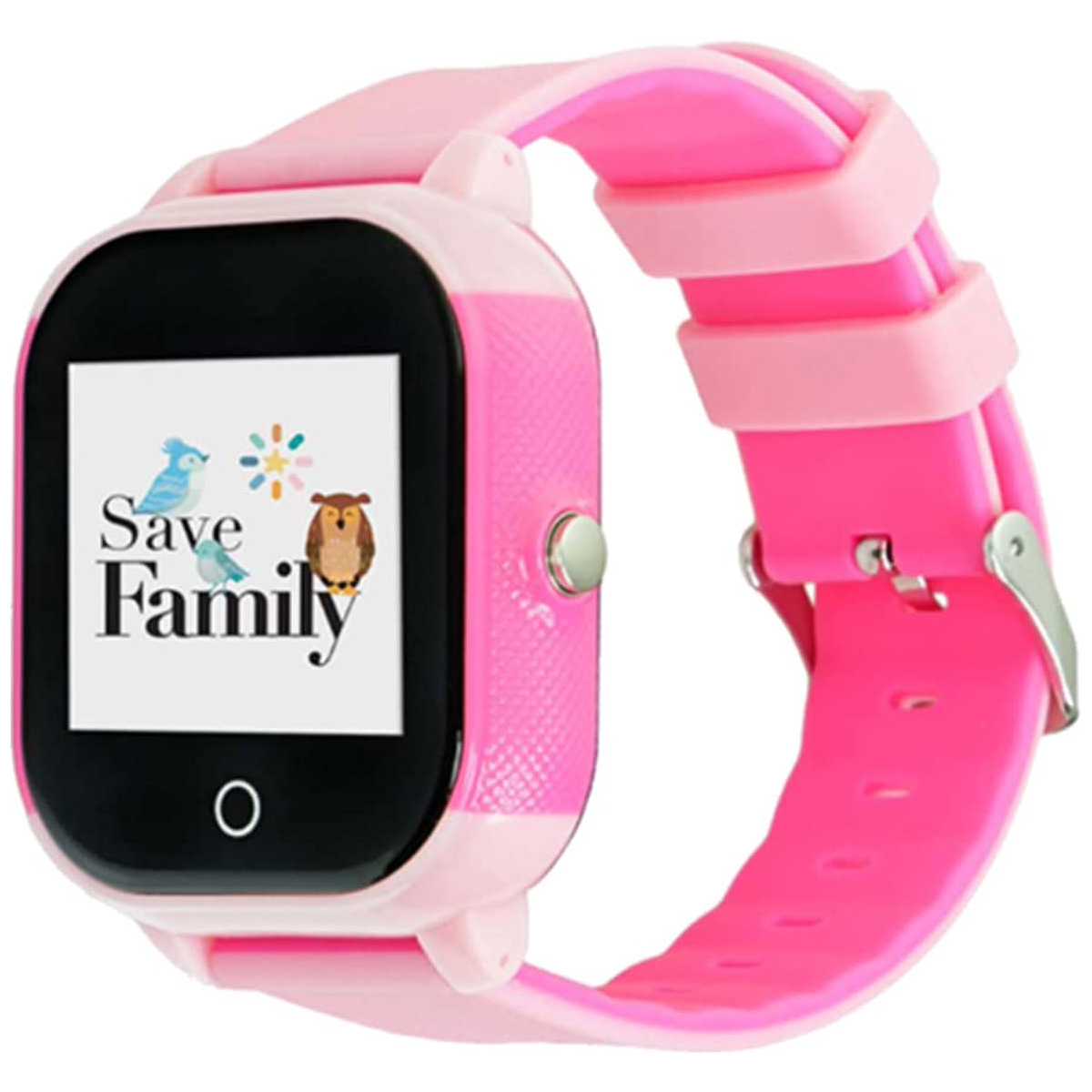 Smartwatch Savefamily Junior 2g, Chat Privat, Apel, Buton Sos, Alb / Roz