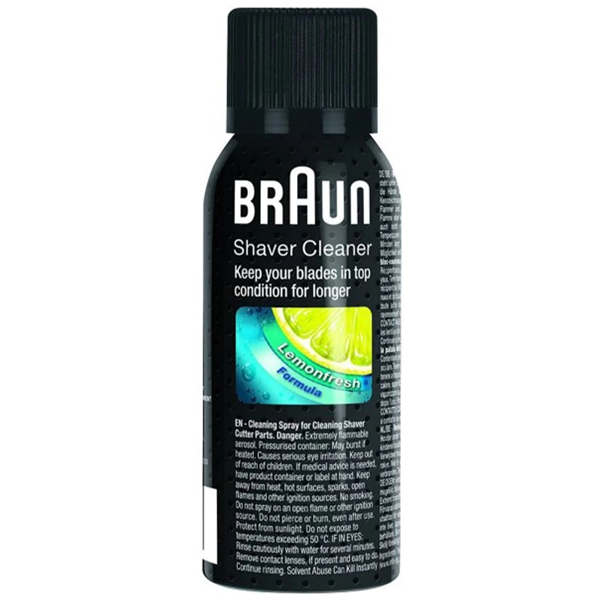 Spray Braun Pentru Lubrifiere Si Curatare Aparate De Ras Electrice, Formula Lemon, 100ml, Negru