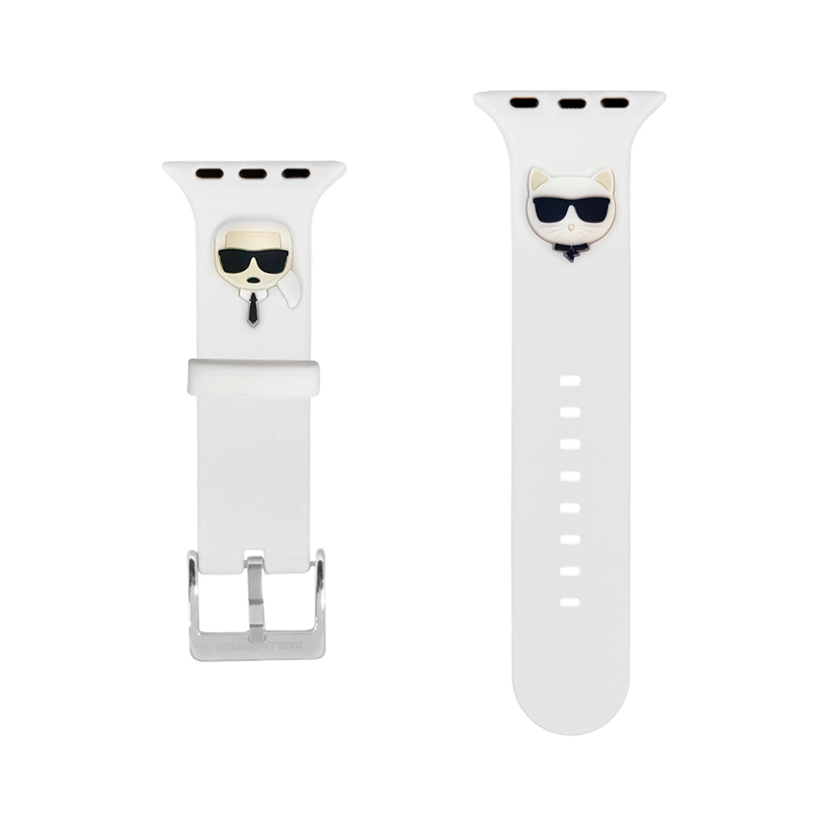 Curea Karl Lagerfeld, Karl And Choupette Watch Strap Pentru Apple Watch 38/40mm, Silicon, Alb