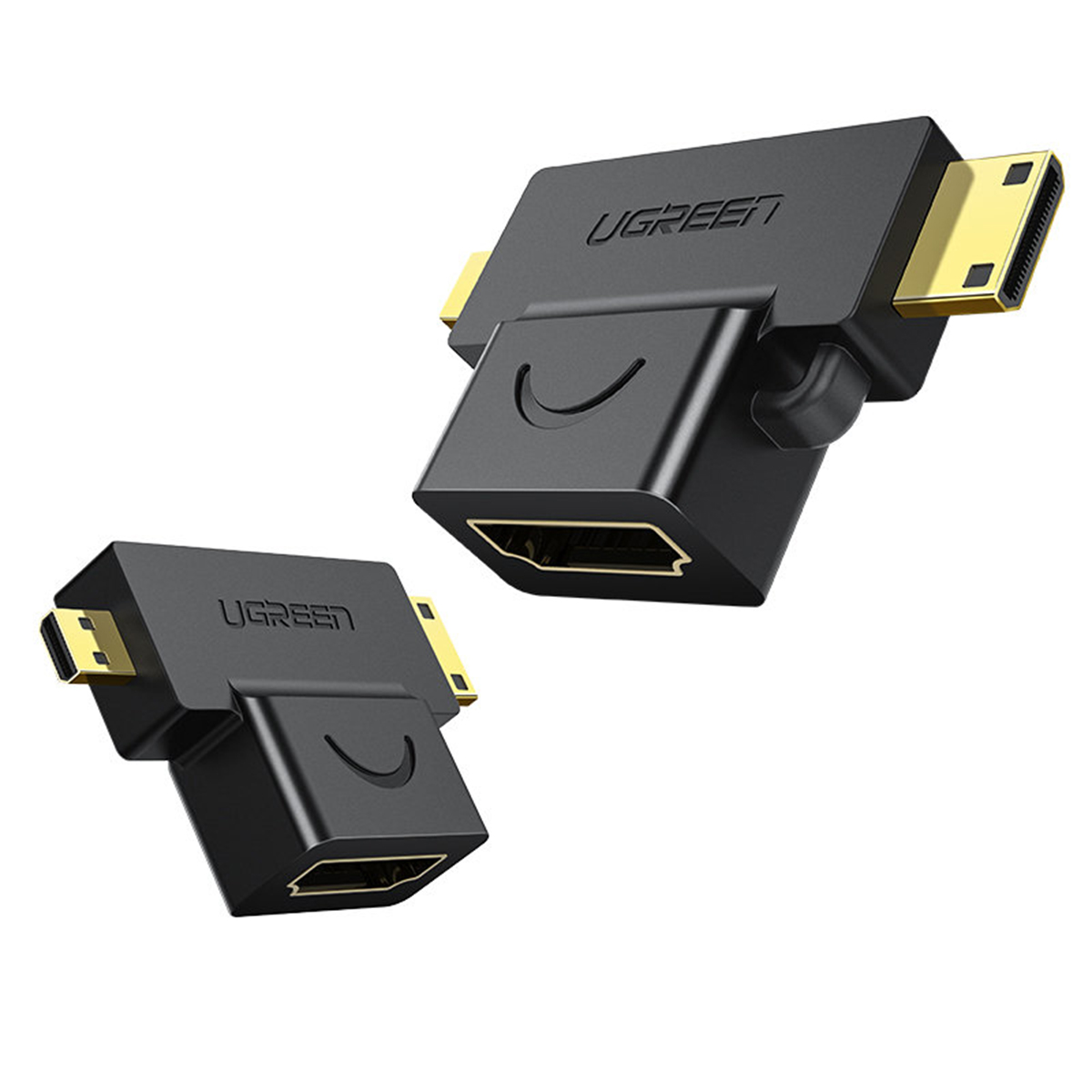 Adaptor Ugreen, HDMI Type-A / mini HDMI, micro HDMI, Negru 