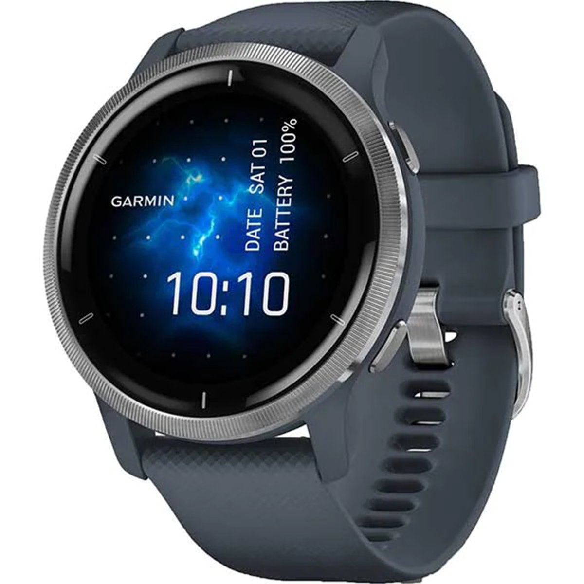 Resigilat - Smartwatch Garmin Venu 2, 45mm, Silicon, Blue Granite/silver